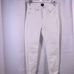 J Crew 9" High Rise‎ Skinny Cropped Jeans White Womens 27P 28x24.5
